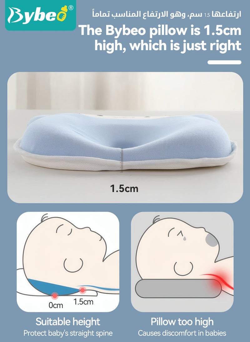 Bybeo Baby Newborn Nursing Sleeping Pillow, Baby Head Shaping Pillow, Kids Spine Protection Pillows, Toddler Head Support Pillow for 0-24 Months, Upgraded Hydrophilic Cotton - Image 3